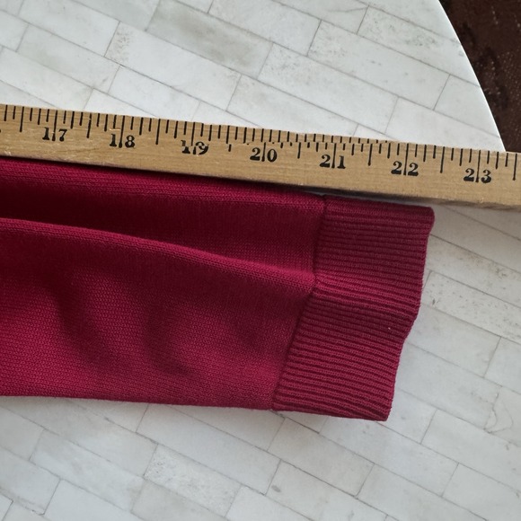 NWT $99 Coldwater Creek Red Silk Beaded Velvet Cardigan Sweater Sz S Holiday - Picture 9 of 9